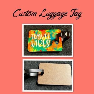Custom Luggage Tag, “Travel Vibes” Suitcase Ornament Tag